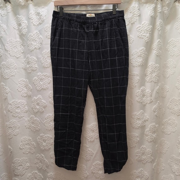 Marine Layer Pants - Marine‎ Layer Allison Tencel Pants Black Windowpane Womens Medium